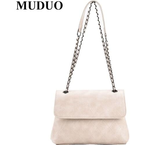 MUDUO Women New Texture Soft PU Leather Flap Small Personality All-match Crossbody Shoulder Bag Fashion Tide Autumn 2021