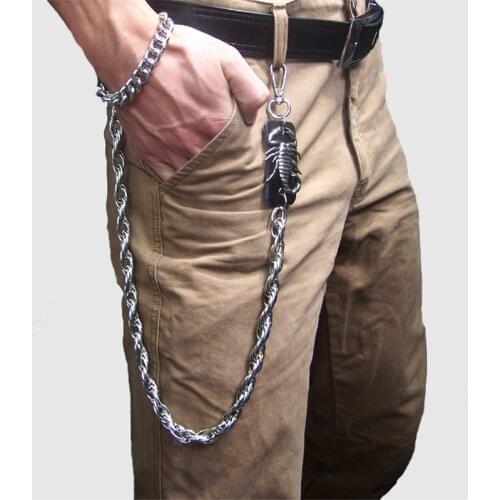 Mens Waist Wallet Chains Heavy Rock Metal Hip Hop Gothic Metal Alloy Plating Key Jean Pants Chain Accessories Jewelry DR64