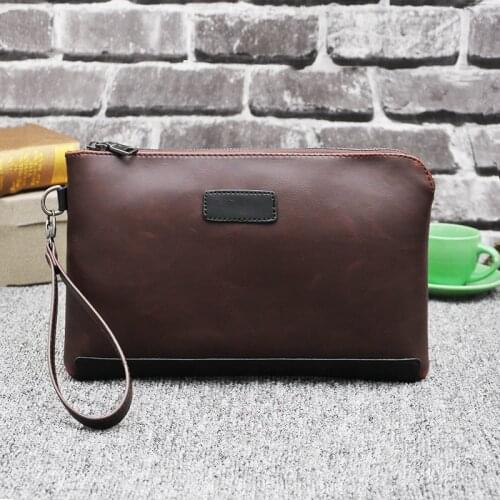 New arrival 2020 Retro Mens Bag Manufacturers New Mens Clutches Korean patent Leather Business bag