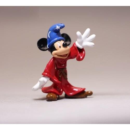Disney Mickey Mouse 6cm pajamas Cute Rare Vintage Waiter Style PVC Figure Toy DIY Cake Decoration Ornaments Model for children