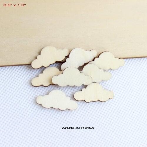 20pcs/lot) 25mm Blank Unfinished Wood Cloud Rustic Babys Nursery Party 1" -CT1315A