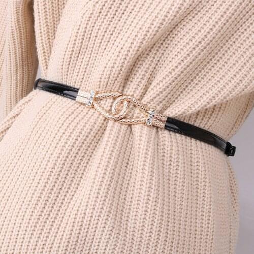 Black leather belt 2020 adjustable belts for women easybelt shiny patent cinturon mujer strass buckle luxury G ceinture femme