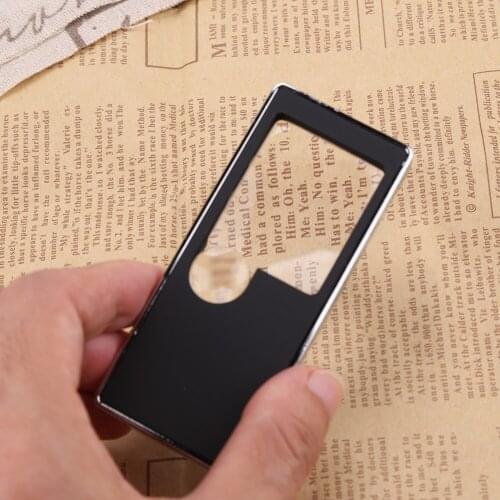 Handheld Illuminated Magnifier Optical Lens Illuminated Pocket Optical Glass Lens High Transparency Reading Watch Identify Tools
