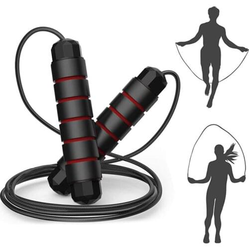 Jump Rope Tangle-Free Speed With Ball Bearings Steel Women Men Kids Adjustable Skipping Rope Gym Fitness Home Exercise Slim Body