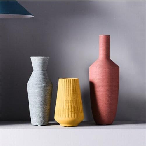 Nordic Simple Ceramic Vase Flower Arrangement Vase Home Living Room Bedroom Decoration Gardening Home Decoration