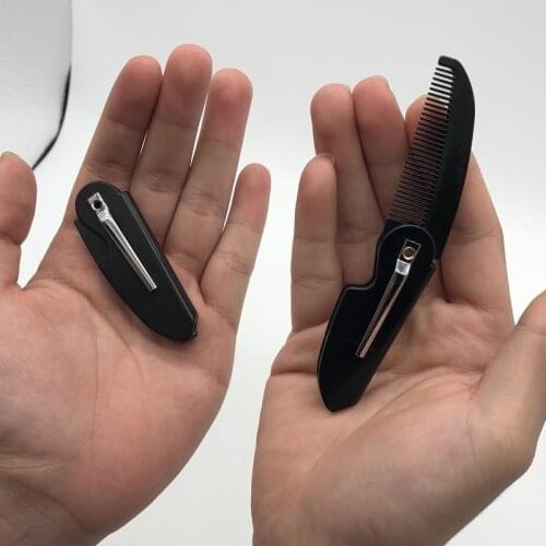 New 2020 1 Pcs Mens Womens Beauty Handmade Folding Pocket Clip Hair Moustache Beard Comb Fast Shipping