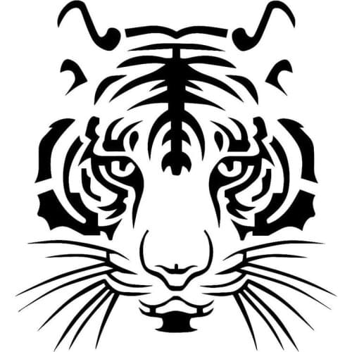 SLIVERYSEA 12.6CM*11.5CM Personality Tiger Head Car Stickers Reflective PVC Stickers Car Styling Window Sticker and Decal