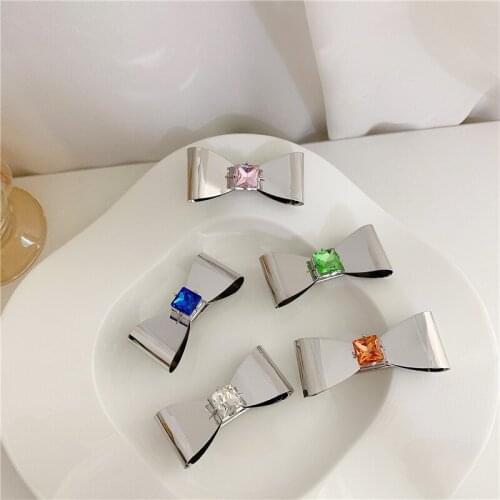 TIMEONLY Creative Metal Oversize Butterfly Hairpin Blue Pink White Green Orange Color Rhinestones Hairwear for Women Jewellery