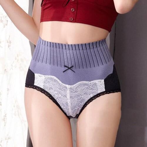 Panties Lace Stitching Breathable Body Shaper Women Seamless High Waist Panties Briefs for Femme Daily Wear