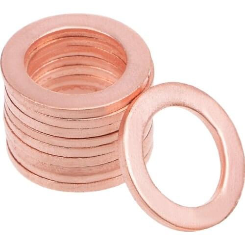 UXCELL 10Pcs Washers 12x18x1.5/12.5x24x1.5mm Copper Flat Washer for Screw Bolt Gaskets used to Distribute Loads of Threaded Bolt