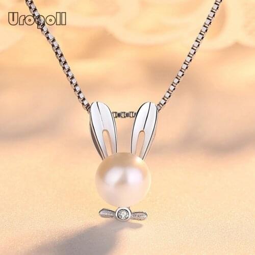 Fine Jewelry Pure 925 Sterling Silver Rabbit Pendant Necklaces For Women Bride Romantic Wedding Party Solid Silver 925 Jewelry