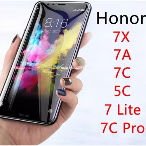 Protective Glass Case For Huawei Honor 7X 7C 7A 7S 5C 7 Lite Pro Y5 Y6 Y7 Prime Tempered Glas 5 7 X C A S X7 C7 A7 S7 7Lite