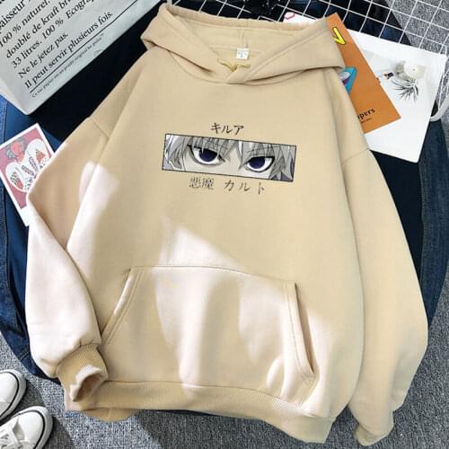 Women Hoodies Hunter X Hunter Unisex Pullovers Hoodies Sweatshirts Killua Zoldyck Devil Eye Print Anime Hoody Streetwear Tops