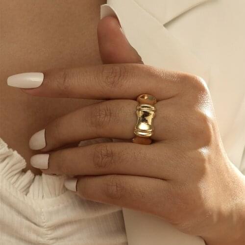 MANGOSKY 925 Silver Fashion Bamboo Ring For Women Adjustable Size