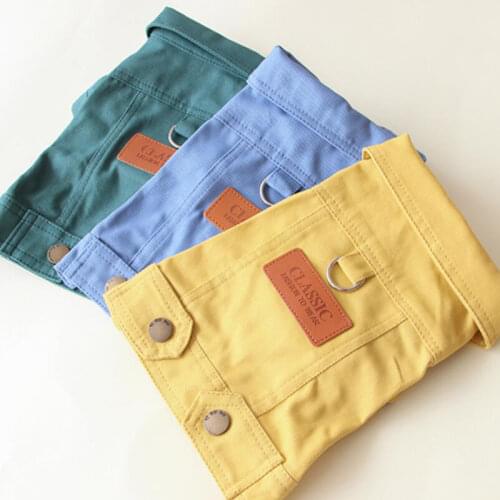 Small Dog Harness Vest Coat Jacket Denim Jeans Outfit Chihuahua Pomeranian Poodle Puppy Pet Lead Dog Leash Traction Rope Belt