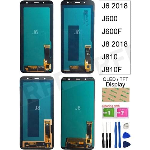 TFT/OLED LCD For Samsung Galaxy J6 J8 2018 J810 J810F J600 J600F lcd Display Touch Screen Digitizer Sensor Panel Repair Parts