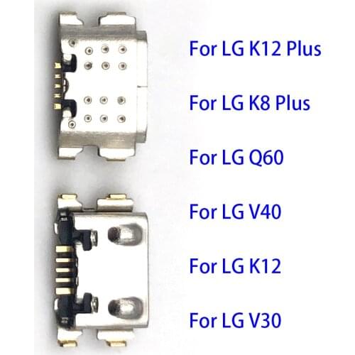 2PCS New Micro Jack Socket USB Charging Connector Charger Port Plug Replacement Parts For LG V30 V40 Q60 K8 K12 Plus