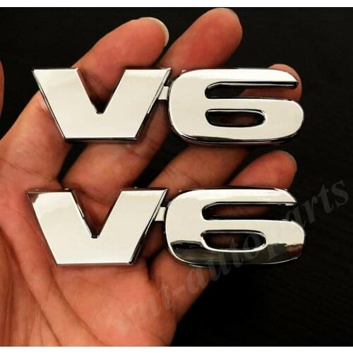 2x 3D Metal Chrome V6 Car Trunk Rear Fender Emblem Badge Decal Sticker SR5 4X4