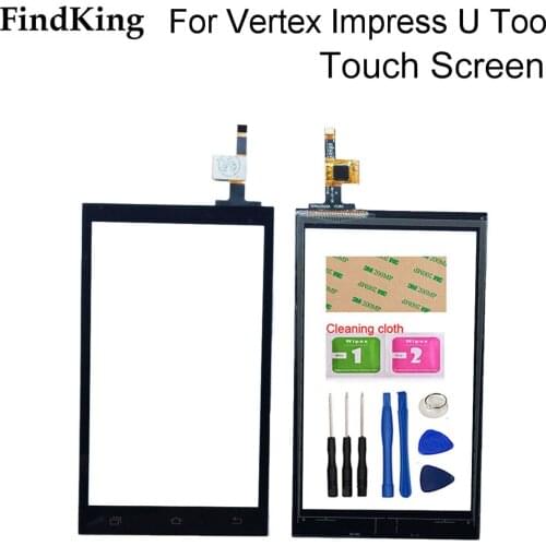 4.3'' Touch Screen For Vertex Impress U Too Touch Panel Digitizer Front Glass Sensor TouchScreen Mobile Phone Tools Adhesive