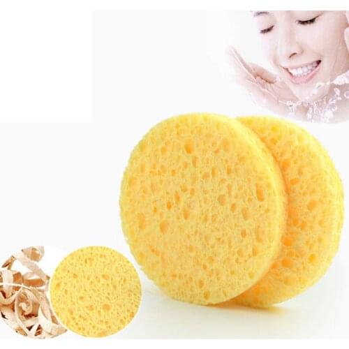 5pcs Face Cleansing Sponge Compress Puff Natural Wood Pulp Sponge Cellulose Sponge Facial Sponge Makeup Remover Accessorices