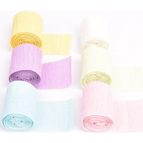 6pcs Macaron Pastel Crepe Paper Streamers Rainbow Unicorn Kids Birthday Party Decoration Baby Shower Wedding Backdrop 5cm*2.5m