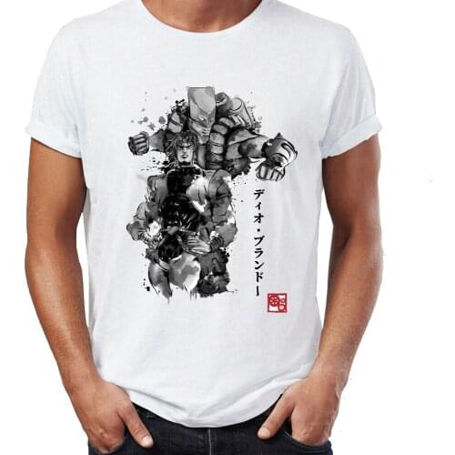 Mens T Shirt Jojos Bizarre Adventure Ink Art Watercolor Japanese Anime Awesome Artwork Printed Tee