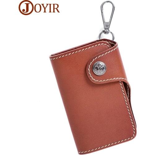JOYIR Genuine Leather Key Wallet Men Car Key Holder Organizer Housekeeper Keychain Purse Key Bag Keys Case Pouch High Quality