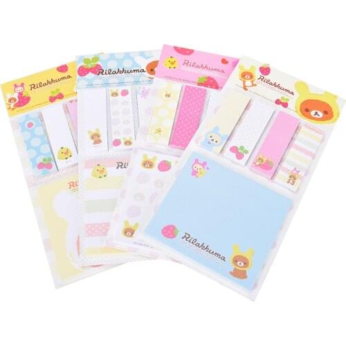 Korea Stationery Rilakkuma Cute Cartoon Bear Sticky Notes Post Memo Pad School Supplies Planner Stickers Paper Bookmarks