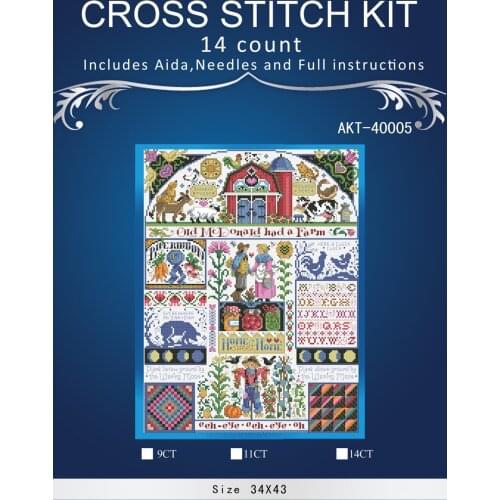 Gold Collection Counted Cross Stitch Kit Home Sweet Home Old Mcdonald Had a Farm Family janlynn