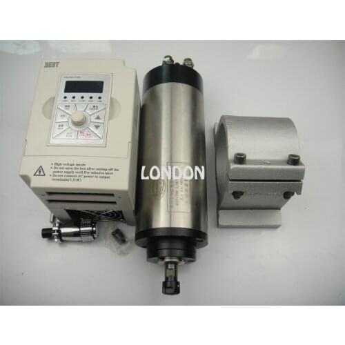 CNC spindle kit ER11water cooled 800W spindle motor + spindle support +1.5KW VFD inverter