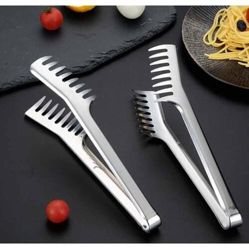 Kitchen Accessories Stainless Steel Noodles Clip Food Comb Spaghetti Tongs Pasta Clip Food Holder for Cooking Pasta Restaurant