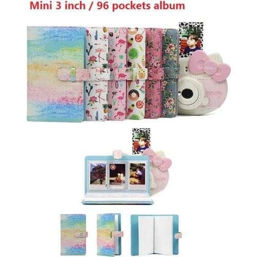3 Inch 96 Pockets Mini Photo Album for Fujifilm Instax Mini 9 Films Instax Mini 8 7s 70 25 50s 90 Name Card Photo Book Album