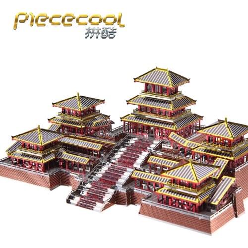 MMZ MODEL Piececool 3D metal puzzle EPANG PALACE Ancient Chinese Architecture Assembly metal Model kit DIY 3D Laser Cut Model