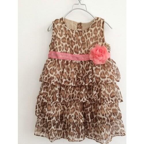 Fashion 2018 New Girl Kids Baby Sleeveless Leopard Flower Cake Dress Clothes Summer Outfits Dress Party Gift Party Cute Dresses