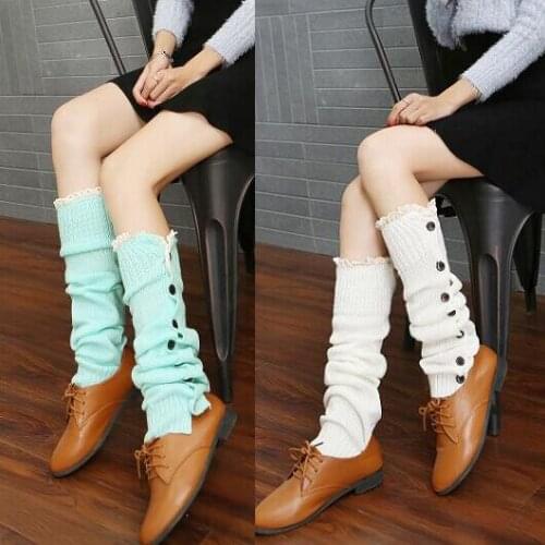 Fashion Wool Lovely Socks Leg Warmer Sexy Beauty Lace Leg Warmers Boots Set of Knitting Socks For Cute lady
