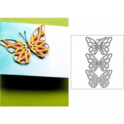 New Layered Crystal Butterfly 2021 Metal Cutting Dies for DIY Scrapbooking and Card Making Embossing Craft Decorative No Stamps