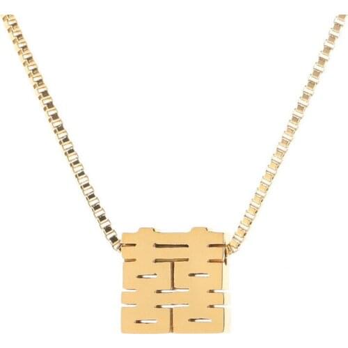 TIMEONLY Minimalist Chinese Characters Pendant Neckalces for Women Ladies Charms Neckalce Anniversary Gifts Accessories Fashion