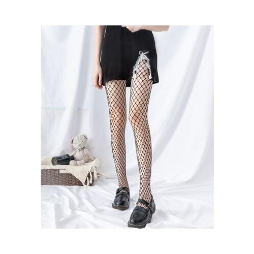 Sexy Women Mesh Fishnet Stockings Black White Pantyhose Ladies Tights 2021 Jeans Accessories Trendy Hollow-Out Malla Medias