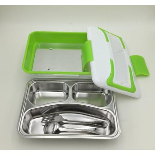 Portable Electric Lunch Box 12V 220V EU Plug 304 Stainless Steel Food Heated Warmer Container Bento Box For Car Home Office Kids