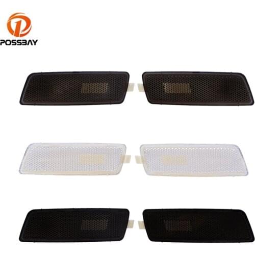POSSBAY 2pcs Car Front Bumper Side Marker Light Grey Indicator Signal Light Housing Car Accessories For VW Jetta Golf MK5 06-09