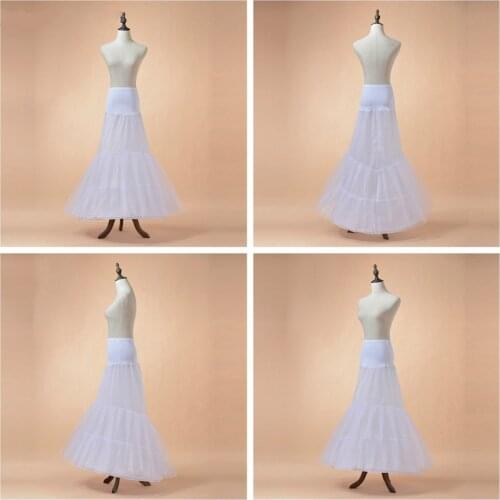 Mermaid 2 Hoops Bridal Petticoat Crinoline Trumpet Mermaid Wedding Dress Underskirt