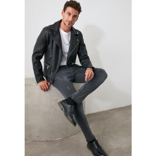 Trendyol Gray Men Harrow Yıpratmalı Skinny Jeans TMNAW20JE0253 джинсы для мужчин штаны мужские pantalones homme hombre брюки му