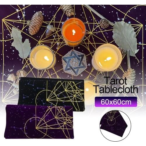 Tarot Tablecloth Thick Velvet Crystal Grid Tarot Card Table Cloth For Psychologists Magicians 60cmx60cm Tarot Card Pad