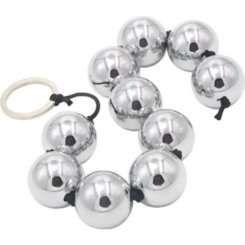 Stainless Steel Extra-Long Anal Pull Beads Metal G Spot Anal Massage Orgasm Sex Tool Solid Ball Female Masturbation Butt Toys