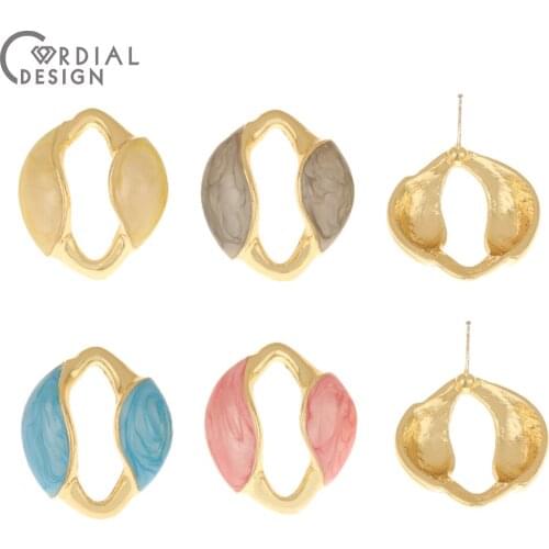 Cordial Design 50Pcs 22*26MM Jewelry Accessories/Multi Color/Paint Effect/Earrings Stud/DIY Making/Jewelry Findings & Components