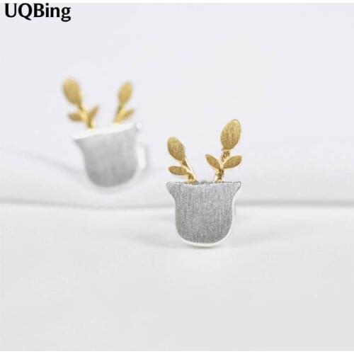 Valentines Day Gifts Pure 925 Silver Stud Earrings Small Pots Sterling Silver Earrings Jewelry