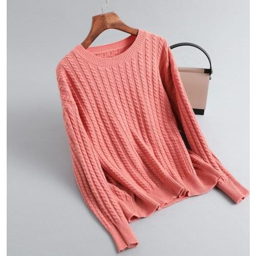 2020 Women Autumn O-Neck Sweater Long Sleeve Women Warm Sweater Pure Color Casual Women Pullovers Pull Femme