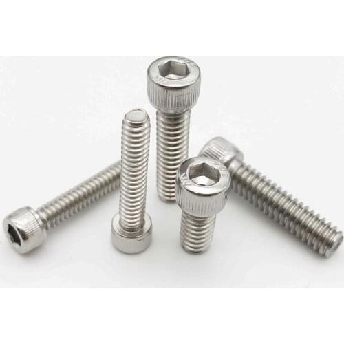 10pcs UNC 1/4-20*L 304 A2-70 stainless steel Hex Hexagon Socket Cap Allen Head Screw Bolt Hex Nut Flat Spring Washer L=5/16 - 4"