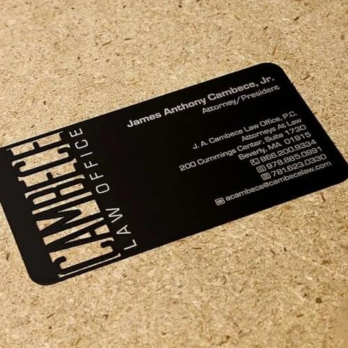 100pcs/lot)Metal business card world factory price custom size/logo frosted metal card black stainless steel metal business