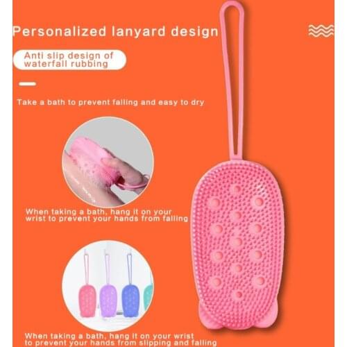Q1QD 2pcs Exfoliating Silicone Body Scrubbers for Shower Foam Brush Double Sided Bath Sponge Cleanses Stimulates Circulation